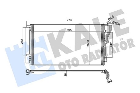 KALE HYUNDAI Радіатор кондиціонера Grandeur,Sonata VI 2.0/3.0 09-,Kia Optima KALE OTO RADYATOR 350620