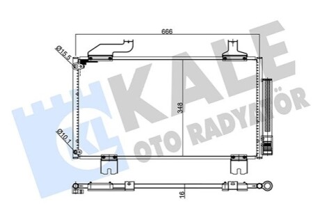 KALE HONDA Радиатор кондиционера Accord VIII 2.0/2.4 08-,Accord IX 2.4 14- KALE OTO RADYATOR 345715