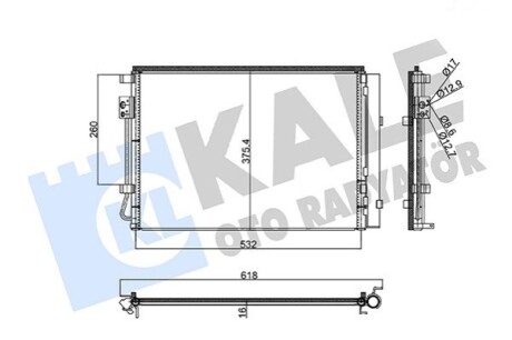 KALE HYUNDAI Радиатор кондиционера Dolaris IV,Veloster,Kia Rio III 10- KALE OTO RADYATOR 353190