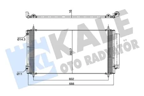 KALE CITROEN Радіатор кондиціонера C8,Fiat Ulysse,Peugeot 807 2.2HDI KALE OTO RADYATOR 352590