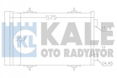 KALE CITROEN Радіатор кондиціонера C5 III 1.6HDI 08-,Peugeot 407/508 KALE OTO RADYATOR 343090