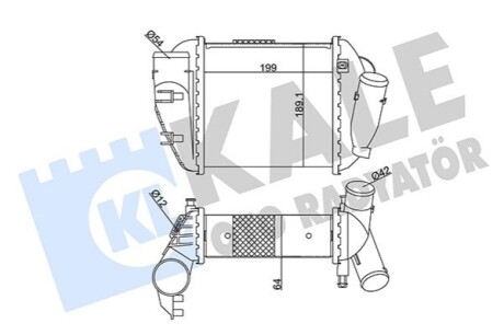 KALE VW інтеркулер Audi A4 2.5TDI 00- № шасі от: от 8E-2-117 001 KALE OTO RADYATOR 352390 (фото 1)