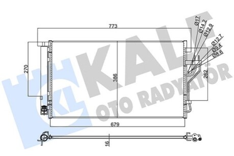 KALE HYUNDAI Радіатор кондиціонера ix35,Kia Carens IV,Sportage 10- KALE OTO RADYATOR 353105