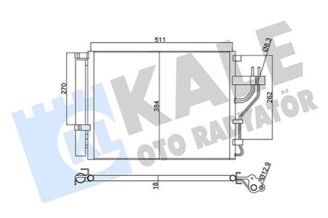 KALE HYUNDAI Радіатор кондиціонера ix35,Kia Sportage,Carens IV 10- KALE OTO RADYATOR 345425