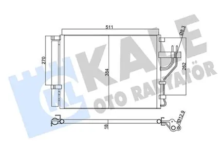 KALE HYUNDAI Радиатор кондиционера ix35,Kia Sportage,Carens IV 10- KALE OTO RADYATOR 345425