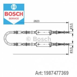 Трос, стояночная тормозная система BOSCH 1987477369