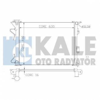 HYUNDAI Радіатор охолодження Grandeur,Sonata V,VI 2.4/3.3 05- KALE OTO RADYATOR 369800 (фото 1)