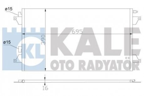 KALE RENAULT Радіатор кондиціонера Laguna I/II 99-,Vel Satis 02- KALE OTO RADYATOR 382500