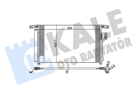 KALE HYUNDAI Радіатор кондиціонера Santa Fe II 2.2CRDI/2.7 06- KALE OTO RADYATOR 379300