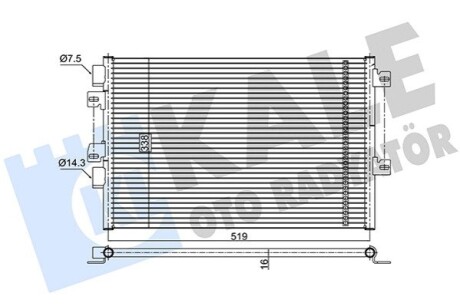 KALE RENAULT Радиатор кондиционера Kangoo 01-,Nissan Kubistar KALE OTO RADYATOR 389200