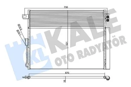 KALE JEEP Радіатор кондиціонера Grand Cherokee IV 3.0/6.4 10- KALE OTO RADYATOR 343185