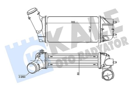 KALE CITROEN інтеркулер C4 I,Picasso,Peugeot 307/308 2.0HDI KALE OTO RADYATOR 350845