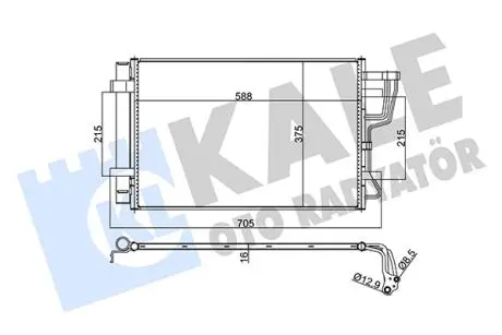 KALE HYUNDAI Радіатор кондиціонера Elantra,i30,Kia Ceed 06- KALE OTO RADYATOR 379200