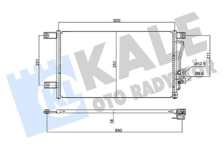 KALE MITSUBISHI Радіатор кондиціонера L200,Pajero Sport 98- KALE OTO RADYATOR 345785 (фото 1)