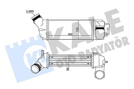 KALE CITROEN інтеркулер C4 I,Grand Picasso,Peugeot 307/308 2.0HDI 03- KALE OTO RADYATOR 352305