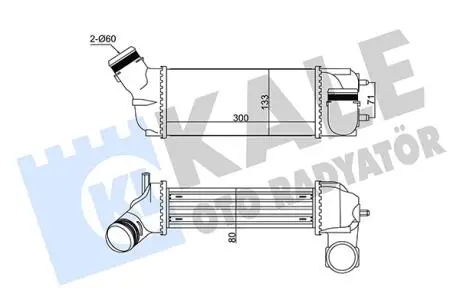 KALE CITROEN інтеркулер C4 I,Grand Picasso,Peugeot 307/308 2.0HDI 03- KALE OTO RADYATOR 352305