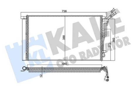 KALE HYUNDAI радіатор кондиціонера Elantra,i30 1.4/2.0 15- KALE OTO RADYATOR 354025