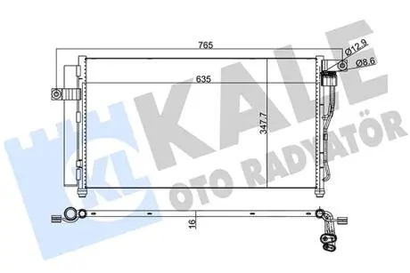 KALE HYUNDAI радіатор кондиціонера Accent III 1.4/1.6 05- KALE OTO RADYATOR 386300