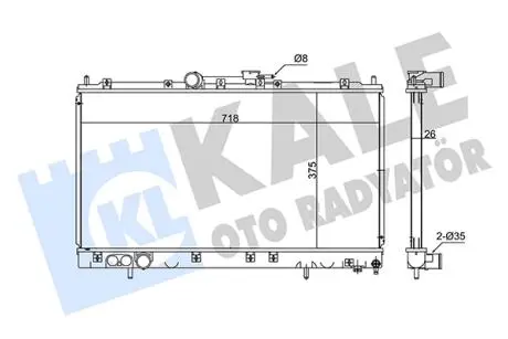KALE MITSUBISHI радіатор охолодження Galant VI 2.0/2.5 96- KALE OTO RADYATOR 347975