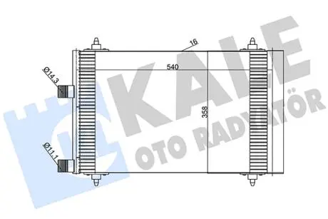 KALE CITROEN Радиатор кондиционера C4 I,C5 I,Peugeot 307 KALE OTO RADYATOR 385600