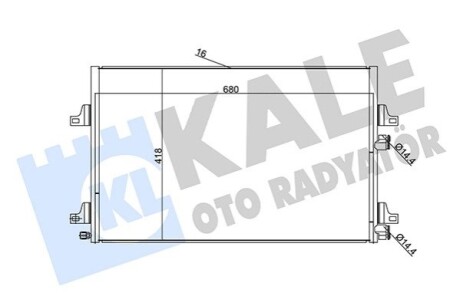 KALE RENAULT Радіатор кондиціонера Espace IV 2.0/3.5 02- KALE OTO RADYATOR 345290