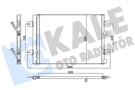 KALE RENAULT Радиатор кондиционера Duster,Logan,Sandero KALE OTO RADYATOR 389300