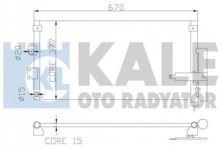 KALE HONDA Радіатор кондиціонера Civic VIII 1.3/1.8 06- KALE OTO RADYATOR 386900