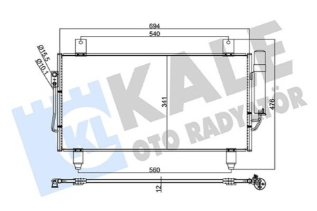 KALE MITSUBISHI Радіатор кондиціонера Outlander III 12- KALE OTO RADYATOR 345780