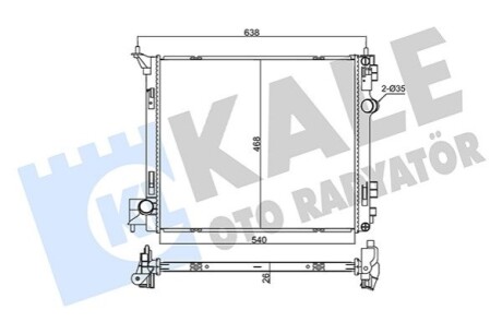 KALE NISSAN Радиатор охлаждения X-Trail 1.6/2.0dCi 14- KALE OTO RADYATOR 355525