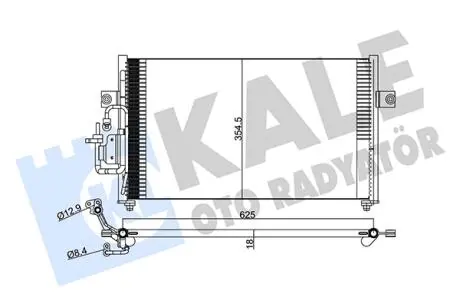 KALE HYUNDAI Радіатор кондиціонера Coupe,Lantra II 95- KALE OTO RADYATOR 379700