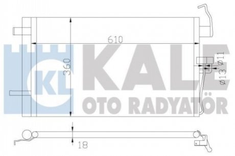 KALE HYUNDAI Радіатор кондиціонера Coupe,Elantra 00- KALE OTO RADYATOR 379400
