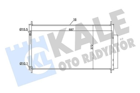 KALE HONDA Радиатор кондиционера Civic IX 14/2.2 12- KALE OTO RADYATOR 350605