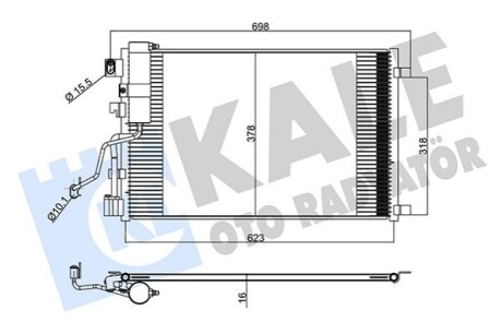 KALE NISSAN Радіатор кондиціонера Qashqai 1.5dCi 07- KALE OTO RADYATOR 345260