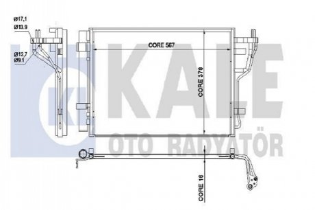 KALE KIA Радиатор кондиционера Cerato II 1.6/2.0 09- KALE OTO RADYATOR 342535
