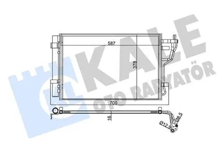 KALE KIA Радиатор кондиционера Cerato II 1.6/2.0 09- KALE OTO RADYATOR 342535