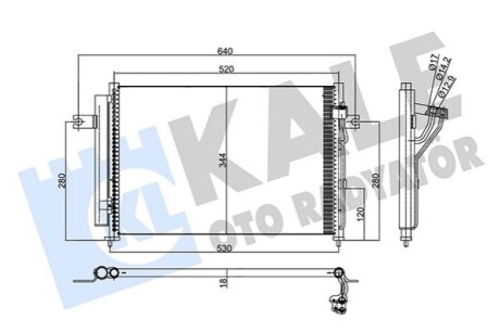 KALE HYUNDAI Радиатор кондиционера Getz 1.1/1.6 02- KALE OTO RADYATOR 345430