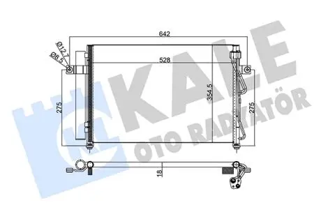 KALE HYUNDAI Радиатор кондиционера Getz 1.5CRDi 05- KALE OTO RADYATOR 342975
