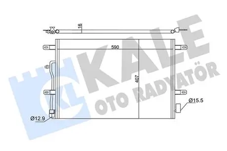KALE VW Радіатор кондиціонера Audi A4/6 1.6/3.0 00- KALE OTO RADYATOR 342410