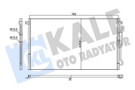 KALE CHRYSLER Радіатор кондиціонера Voyager IV 00- KALE OTO RADYATOR 352635