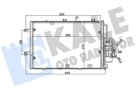 KALE OPEL Радиатор кондиционера Combo Tour,Corsa C KALE OTO RADYATOR 382000
