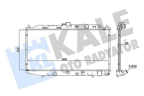 KALE HONDA радіатор охолодження Civic II,IV 1.5/1.6 KALE OTO RADYATOR 347540 (фото 1)