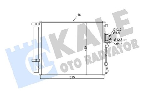 KALE HYUNDAI Радіатор кондиціонера Santa Fe II 10- KALE OTO RADYATOR 345435