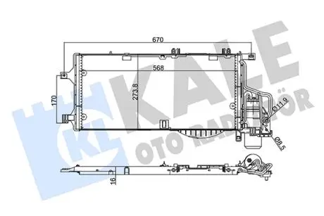 KALE OPEL Радиатор кондиционера Combo Tour,Corsa C KALE OTO RADYATOR 342895