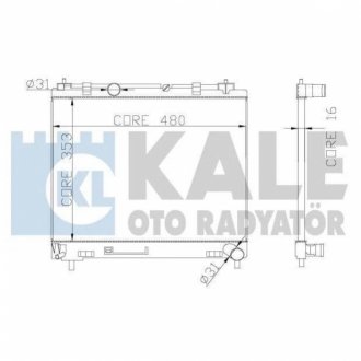 KALE TOYOTA радіатор охолодження Yaris 1.4 D-4D 05- KALE OTO RADYATOR 342140 (фото 1)