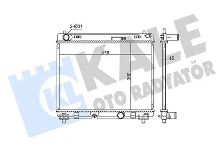 KALE TOYOTA радіатор охолодження Yaris 1.4 D-4D 05- KALE OTO RADYATOR 342140