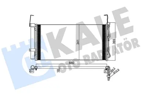 KALE HYUNDAI Радіатор кондиціонера Santa Fe I 01- KALE OTO RADYATOR 386600