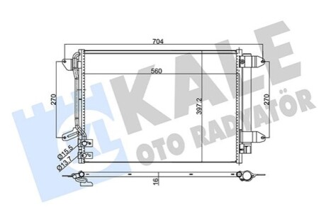 KALE VW радіатор кондиціонера Beetle,Jetta IV 10- KALE OTO RADYATOR 343285