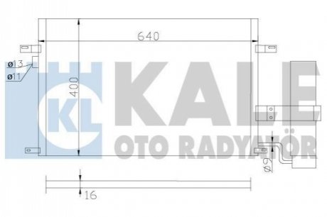 CHEVROLET Радіатор кондиціонера Lacetti 05- KALE OTO RADYATOR 377100 (фото 1)