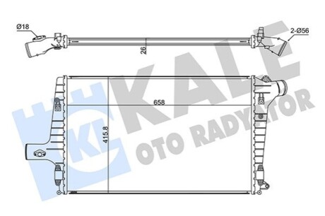 KALE VW Интеркулер Audi A3/6,TT 1.8T/2.5TDI 97- KALE OTO RADYATOR 352380 (фото 1)