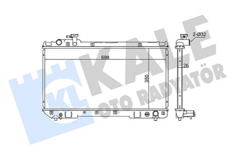 KALE TOYOTA Радиатор охлаждения RAV 4 I 2.0 94- KALE OTO RADYATOR 351915